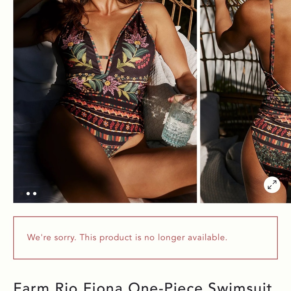 FARM Rio Black Floral One-Piece Swimsuit